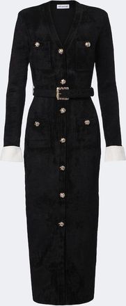 Self Portrait Belted chenille midi dress
