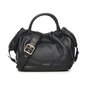 Francesco Biasia Handbags, female, Black, ONE SIZE, Black Leather Womens Bag