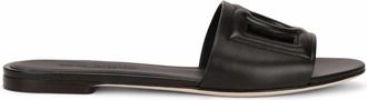 Dolce & Gabbana Calfskin Slides With DG Millennials Logo