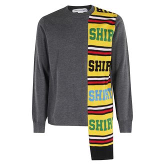 Comme Des Gar&ccedil;ons Camisa Negra de Punto de Manga Larga Asim&eacute;trica - Knitwear - Hombre - Gris - L