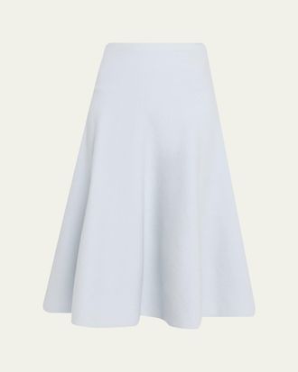 Brandon Maxwell Miller Structured Wool Midi Skirt