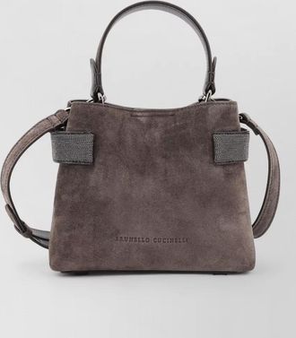 Brunello Cucinelli monili suede tote bag