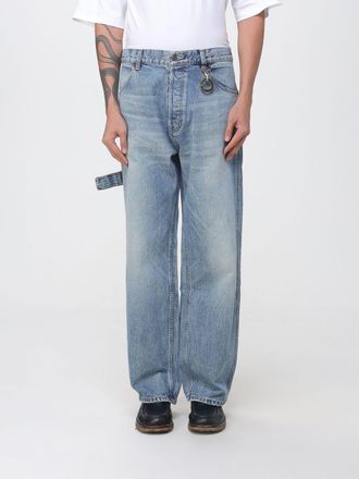 Celine Wide Leg Mid-Rise Cotton Denim Jeans with Charm