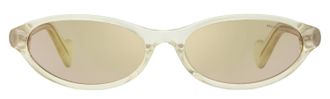 Moncler ML0117 Elongated Oval Acetate Sunglasses - Clear