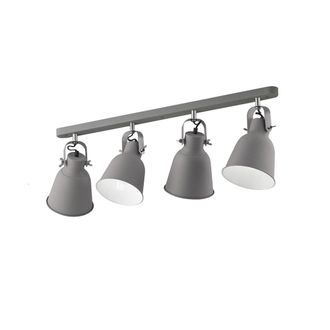 Luce-Ambiente-Design Aplique Legend en Metal Gris y Blanco con Cuatro Luces Orientables