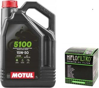 OEM Aceite Motul 5100 15w50 4l + Filtro De Aceite Hiflo Hf163 Bmw K1200 R1150 1100 K75