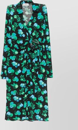 Coperni knee length wrap dress with floral pattern