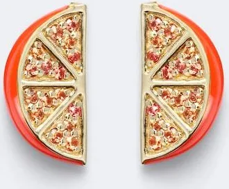 Sydney Evan Orange 14kt gold earrings with sapphires