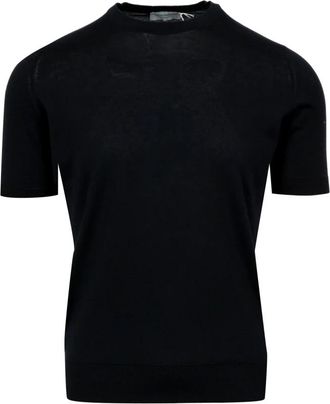 John Smedley Kempton T-Shirt - Heren - Ronde hals truien - Zwart - S - Truien & Vesten