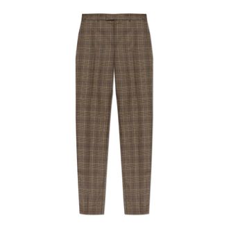 Alexander McQueen Alexander McQueen, Suit Trousers, male, Brown, Size: XL Wool Plaid Trousers