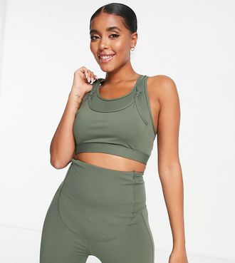 South Beach Umstandsmode - Still-Sport-BH in Khaki mit mittlerer St&uuml;tzfunktion-Gr&uuml;n