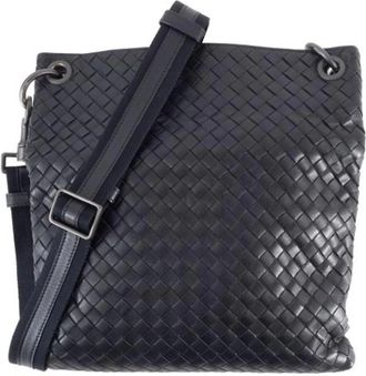 Bottega Veneta Pre-owned Cross Body Bags, female, Black, Size: ONE SIZE Pre-owned Vintage Leather Crossbody Bag