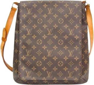 Louis Vuitton Tweedehands Canvas Louis Vuitton tassen - Dames - Vintage Schoudertas - Bruin - ONE Size - Vintage