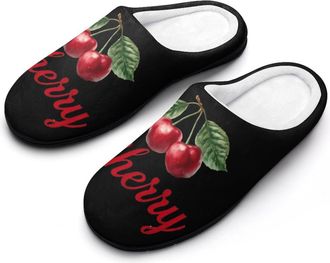 Generic Cherry11 Mens House Slippers Memory Foam Washable Cotton Slip on Home Shoes