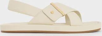 Charles & Keith Audra Crossover-Strap Slingback Sandals