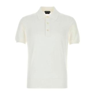 Tom Ford Polo Shirts, male, White, Size: 2XL Pure Cotton Polo