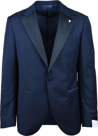 Lubiam Fitted Wool Jacket with Satin Lapel and Elegant Silhouette