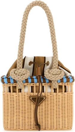 Prada Wicker Mini Shopping Bag