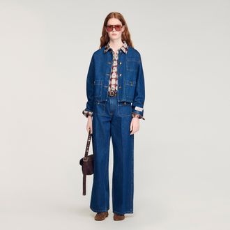 Sandro Statement button denim jacket