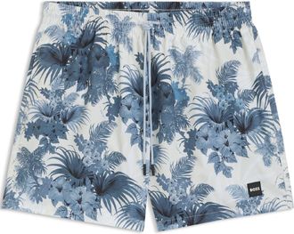 HUGO BOSS Hugo Heren Piranha Bedrukte Zwemshort (Blauw)