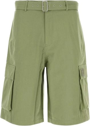 Maison Kitsun&eacute; Cargo Bermuda met Riem - Heren - Korte Broeken - Groen - W42 - Katoen - Korte Broeken