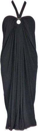 Herm&egrave;s Black O-Ring Halterneck Evening Dress Size M