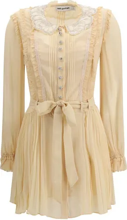Self Portrait Beige Viscose Casual Womens Dress