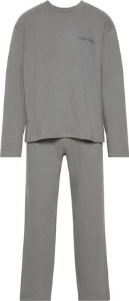 Calvin Klein Underwear Schlafanzug LS TEE PANT SET, Herren, Gr. XL (54), grau, Jersey, Obermaterial: 100% Baumwolle, CALVIN KLEIN UNDERWEAR, unifarben, k&ouml;rpernah lang, Rundh