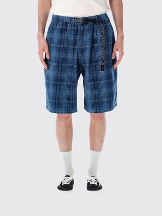Gramicci Shorts in cotone con motivo check e vita elasticizzata con coulisse