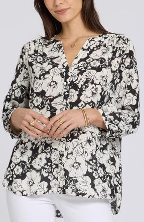 NYDJ Pintuck Top in Poignant Poppys at Nordstrom, Size Xx-Small