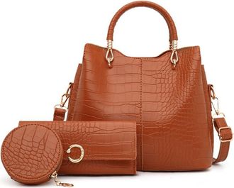 Generic Fashion Retro Bucket Crossbody Bags for Women Hobo Purse Handbag Top Handle Shoulder Satchel Ladies Hobo Totes (Brown)