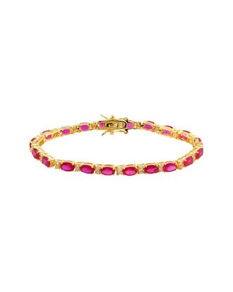 Genevive 14K Over Silver Cz Tennis Bracelet