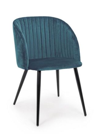 BIZZOTTO Juego de 2 sillas de comedor de fibra sint&eacute;tica, azul