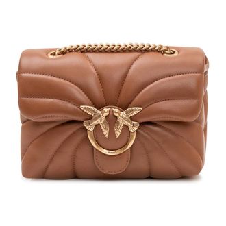 Pinko Cross Body Bags, female, Brown, Size: ONE SIZE Love Bag Puff Mini