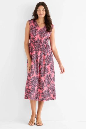 Nic+Zoe Blush Of Spring Dierdre Midi Dress In Pink Multi