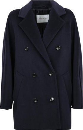 Max Mara Dames, Mantels, Blauw, Maat: M Wol
