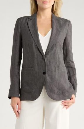 Theory Oversized Hemp Blazer in Pewter Melange at Nordstrom Rack, Size 00
