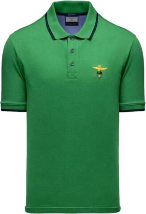 Aeronautica Polo In Piqu&eacute; Di Cotone - Heren - Polos - Groen - XL - Katoen - Tops