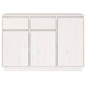 Berkfield Home Sideboard White 110x34x75 cm Solid Wood Pine | Size: 110 x 34 x 75 cm