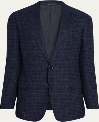 Giorgio Armani Mens Soft Line Check Single-Breasted Sport Coat