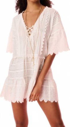 LoveShackFancy Orcia Mini Dress In Optic White