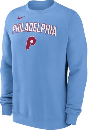 Nike Philadelphia Phillies Vintage Club Nike Mens MLB Pullover Crew in Blue | NKPU11T1PP-LYA