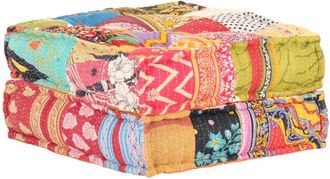 vidaXL Puf Patchwork De Tela 60x70x36 Cm Vidaxl