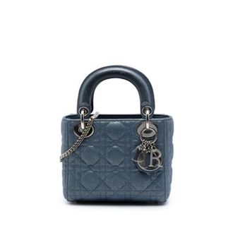 Dior Pre-owned Lady Dior Handbag - Dames - Vintage Handtas - Blauw - ONE Size - Leer - Vintage