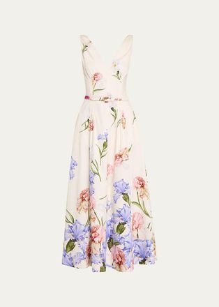 Oscar De La Renta Sleeveless D&eacute;grad&eacute; Iris Cotton Poplin Dress