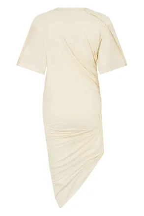MUGLER Asymmetric Sculptural Dress - Cream