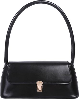 Generic Women Retro Tote Bag Trendy Vintage Handbag Portable Casual PU Leather Solid Color Simple Handle Shoulder Bag Handbags (Black)