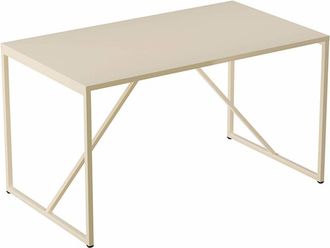 Oviala Mesa de comedor rectangular para 4 personas de acero crudo