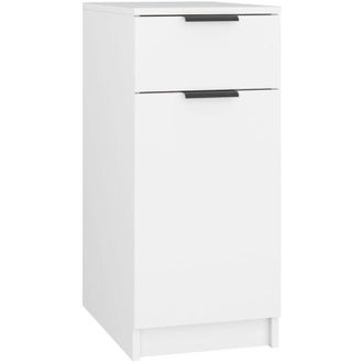 vidaXL Vidaxl - Armario De Escritorio Madera Contrachapada Blanco 33,5x50x75 Cm