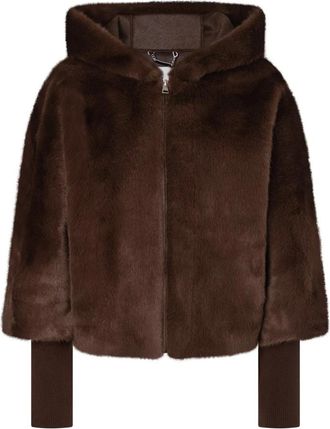 More & More Nepbont Jas - Dames - Jassen - Bruin - 2XL - Nepbont - Jassen